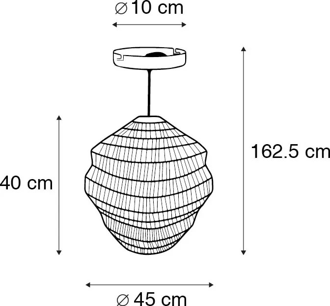 Lampada a sospensione orientale oro 45 cm x 40 cm - Vadi