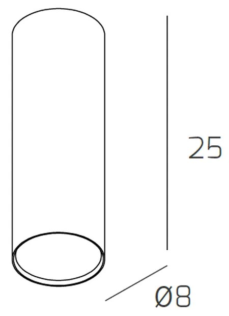 Plafoniera Moderna Cilindrica Shape Metallo Sabbia 1 Luce Gx53 25Cm