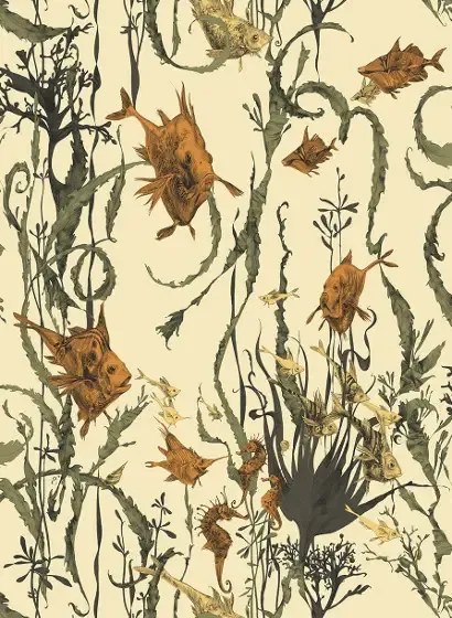 Edmond Petit Carta da parati Jardin Marine - RM115-05 - Orange