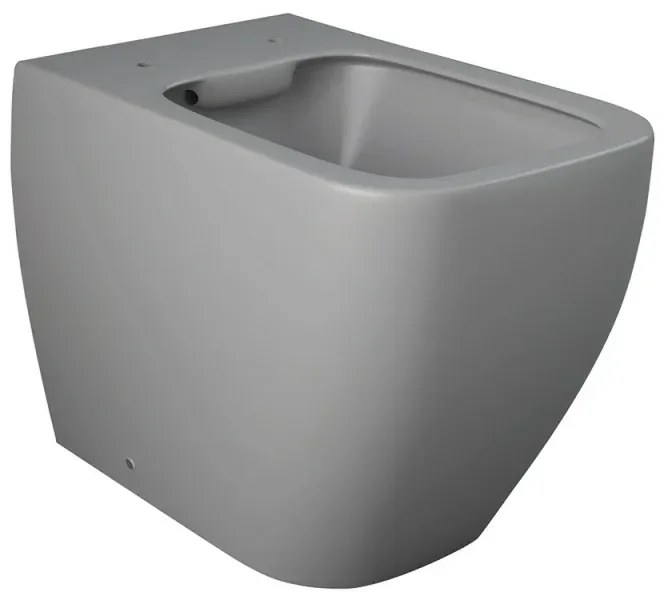 Wc filomuro grigio opaco senza brida Rak serie Metropolitan doppio scarico
