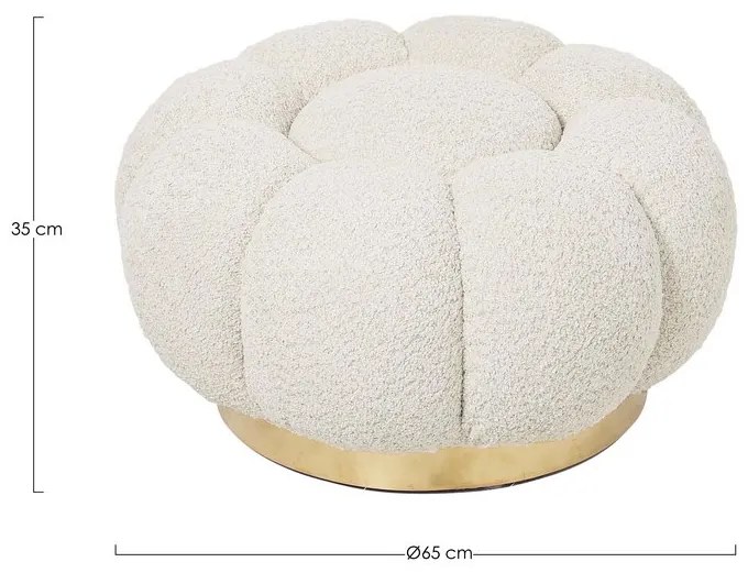 Pouf FLOREL in tessuto effetto bouclé naturale