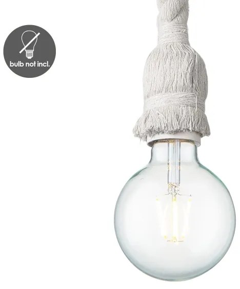 Lampadario a sospensione con filo LEONARDO ROPE 1xE27/10W/230V bianco