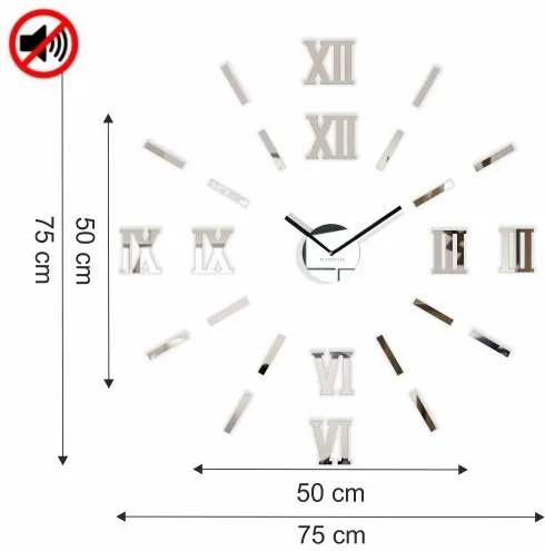 Orologio a specchio con numeri romani