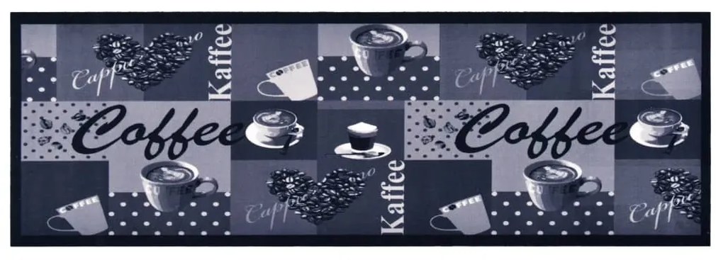 Tappetino Da Cucina Lavabile Caffè Blu 45x150 Cm /