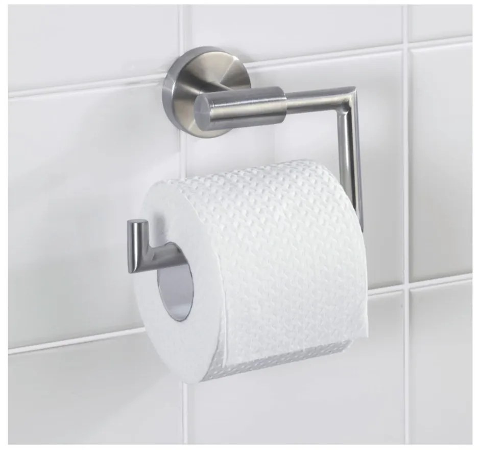 Porta carta igienica a parete in acciaio inox in argento opaco Bosio - Wenko