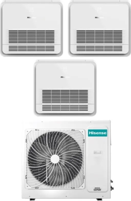 Climatizzatore Condizionatore Hisense Trial Split Console 12+12+12 con 4AMW81U4RAA R-32 Wi-Fi Optional Con Telecomando di Serie 12000+12000+12000