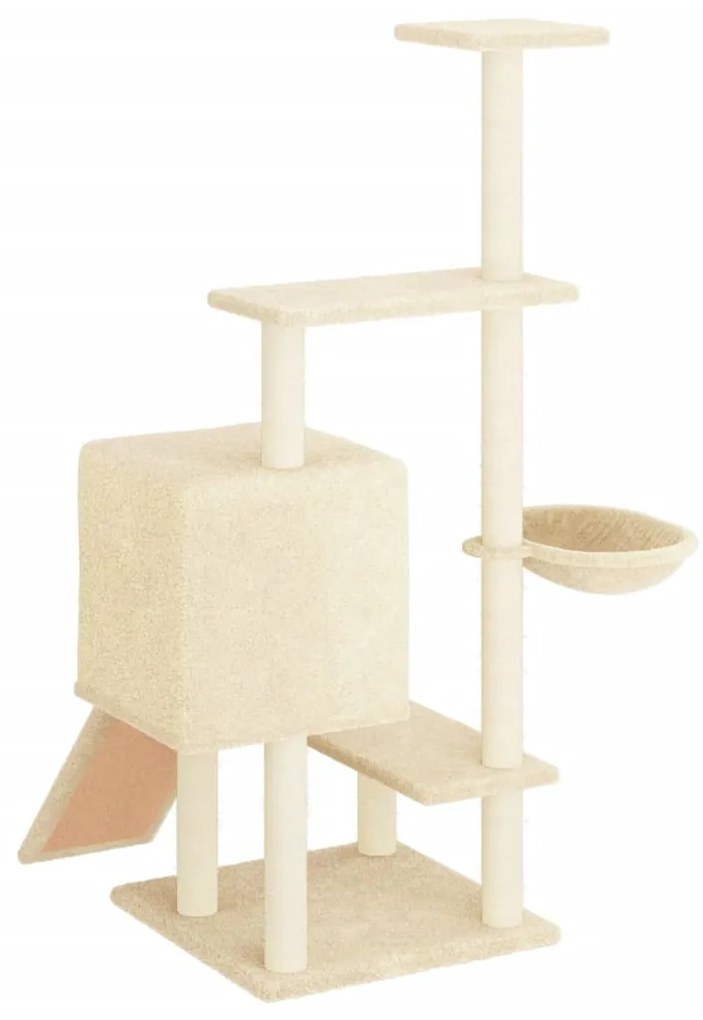Albero per gatti con tiragraffi in sisal crema 130,5 cm