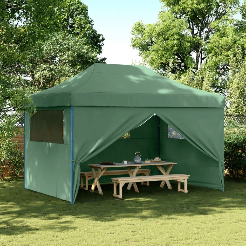 Tendone Per Feste Pieghevole Pop-up Con 4 Pareti Verde /