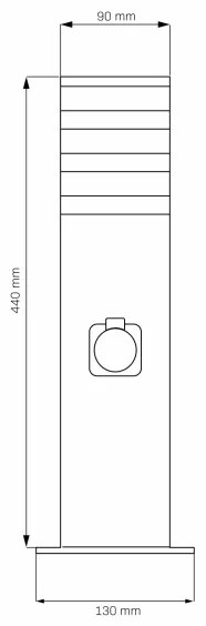 Lampada da esterno con presa TEKSAS 1xE27/20W/230V 44 cm IP44 antracite