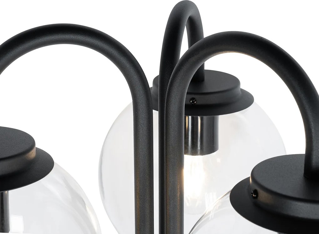 Lanterna nera con plastica 200 cm 3 luci IP44 - Sfera