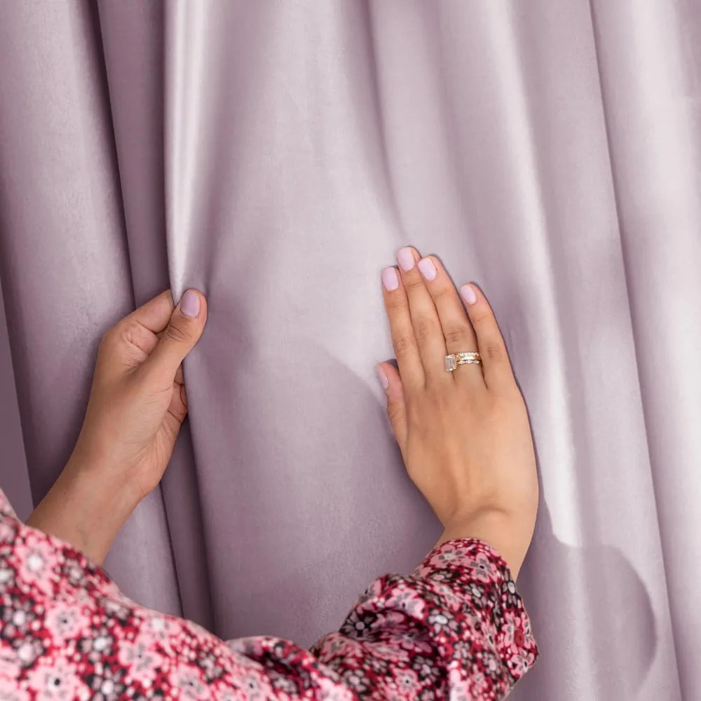 Tenda parzialmente oscurante rosa chiaro in velluto 140x270 cm Pleat – Restilo