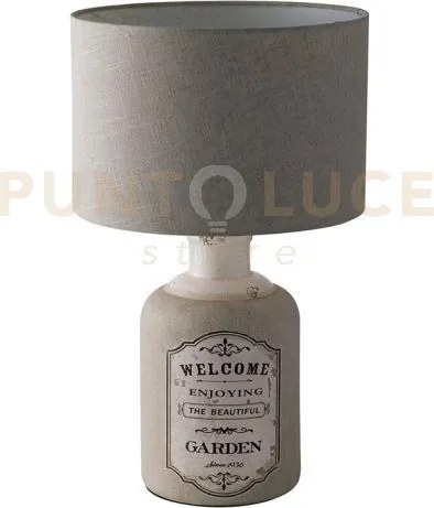 Lume factory in ceramica e paralume in tessuto grigio 1 luce attacc...