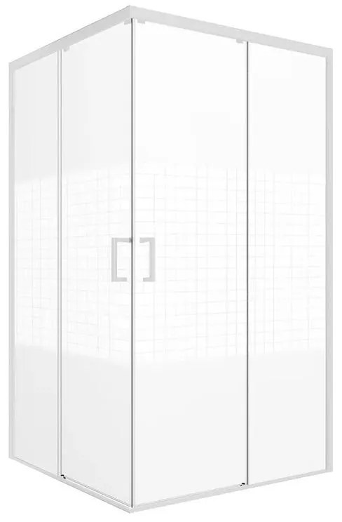 Lato fisso laterale per doccia Jazz L 70 x H 200cm, Sp. 6 mm vetro smerigliato profilo in alluminio bianco anodizzato