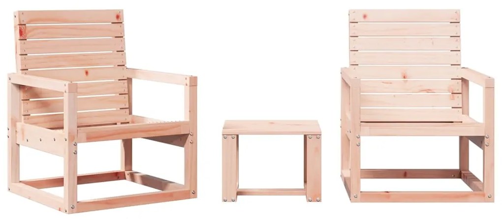 Set salotto da giardino 3 pz in legno massello di douglas