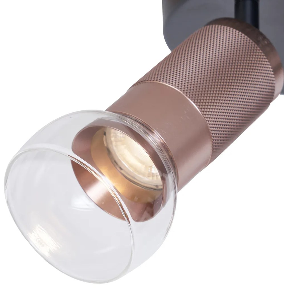 Faretto da soffitto rotondo bronzo scuro 3 luci orientabile - Veerle