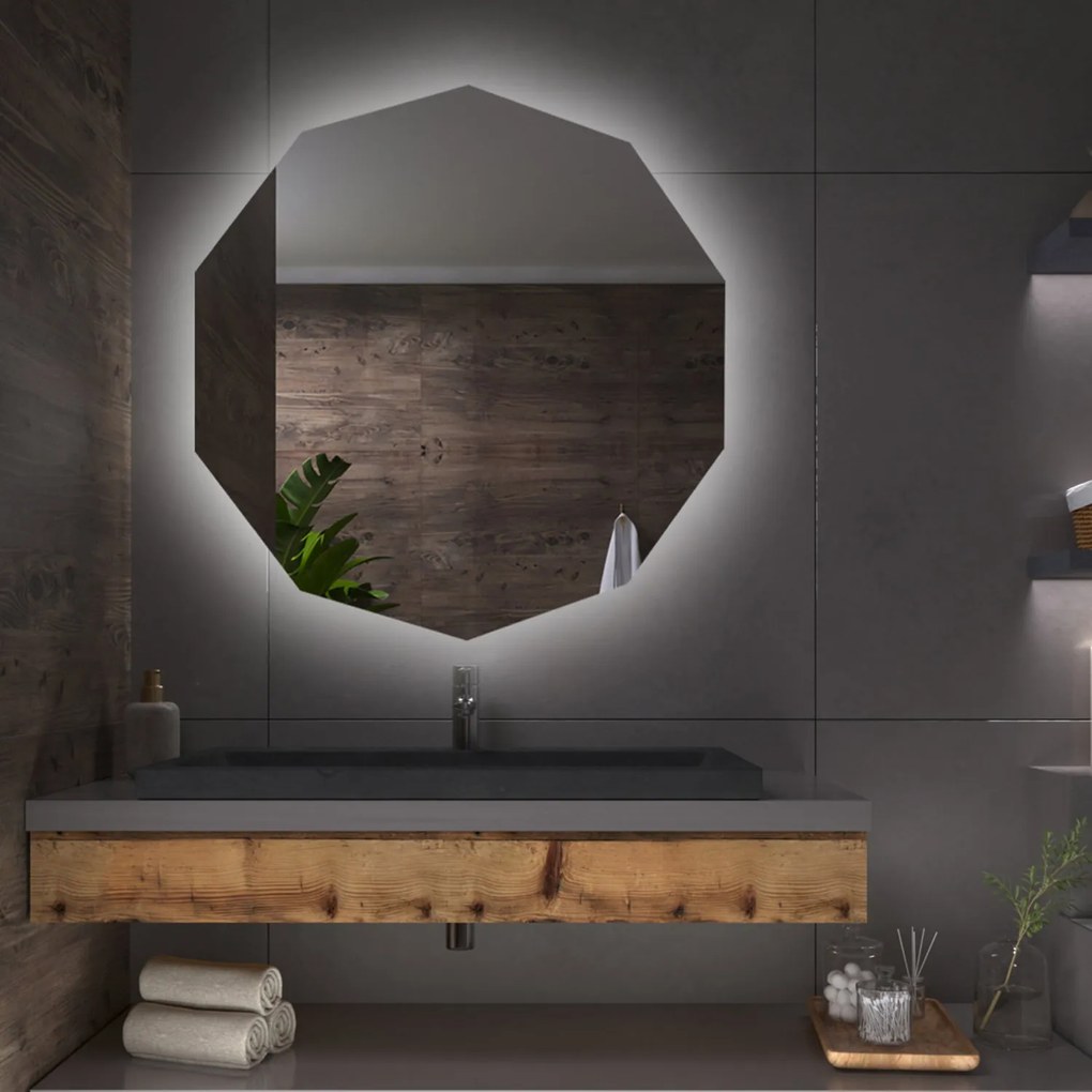 Specchio asimmetrico con luce LED G11