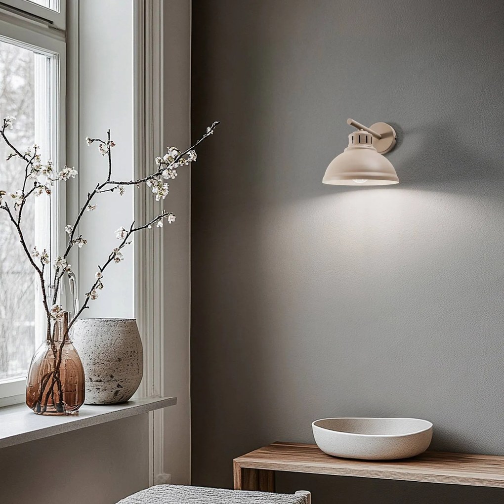 Luminex Applique Sven, a 1 luce, beige, acciaio