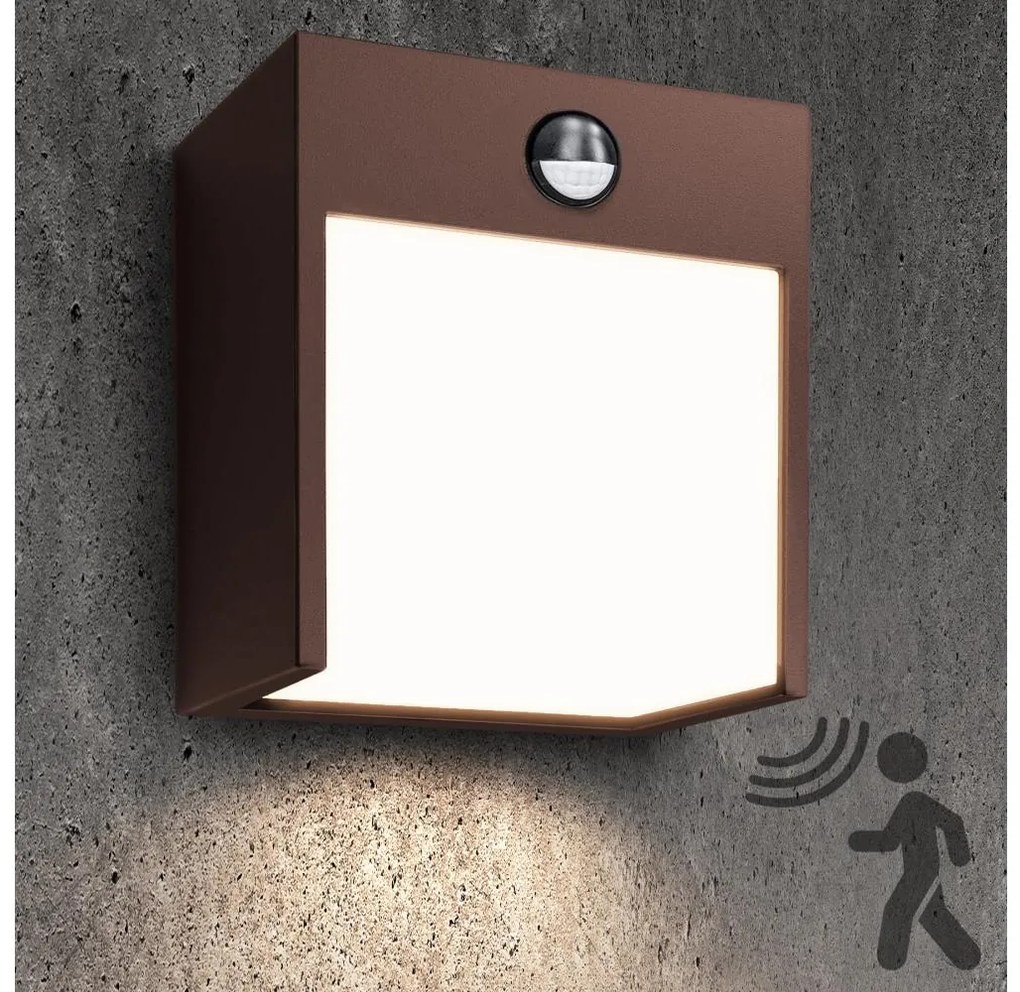 Brilagi-LED Applique da esterno con sensore TERNI LED/12W/230V marrone IP44