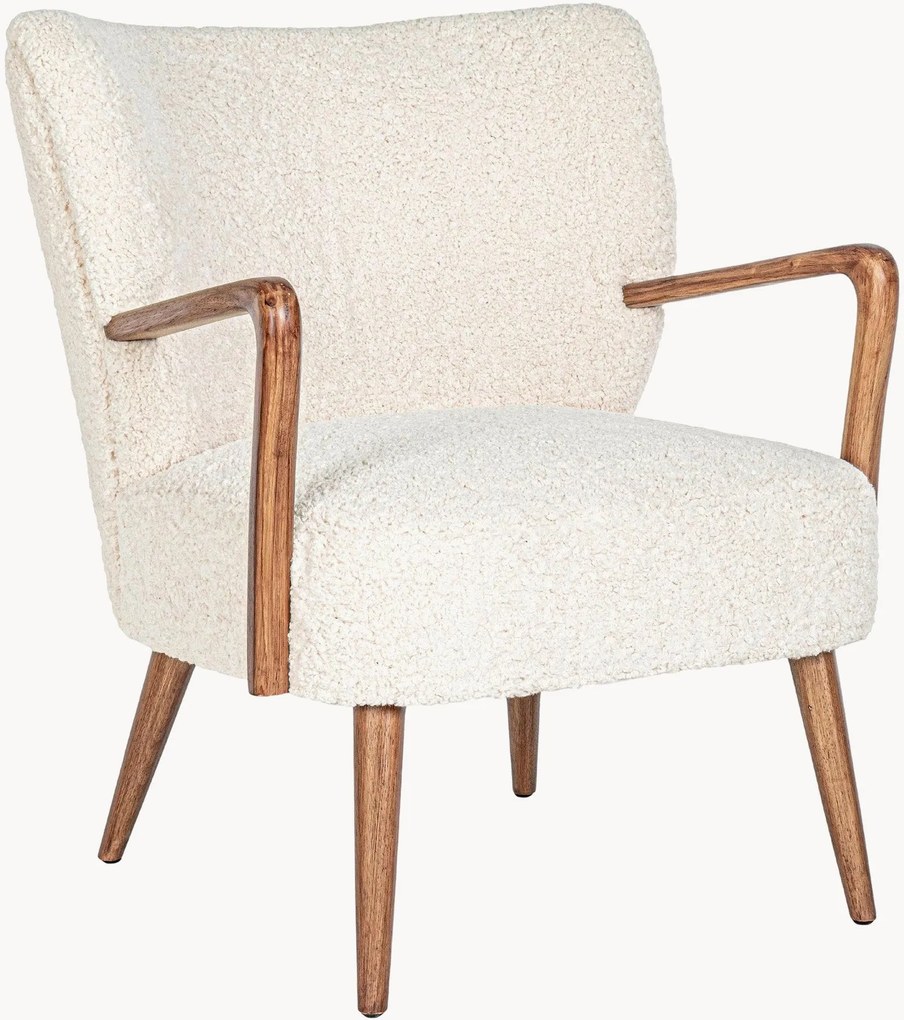 Poltrona lounge in teddy con braccioli Moritz