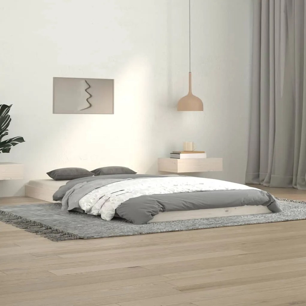 Giroletto Senza Materasso Bianco 100x200 Cm Legno Massello Pino /