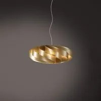 Sospensione Moderna 1 Luce Flat In Polilux Oro D50 Made In Italy