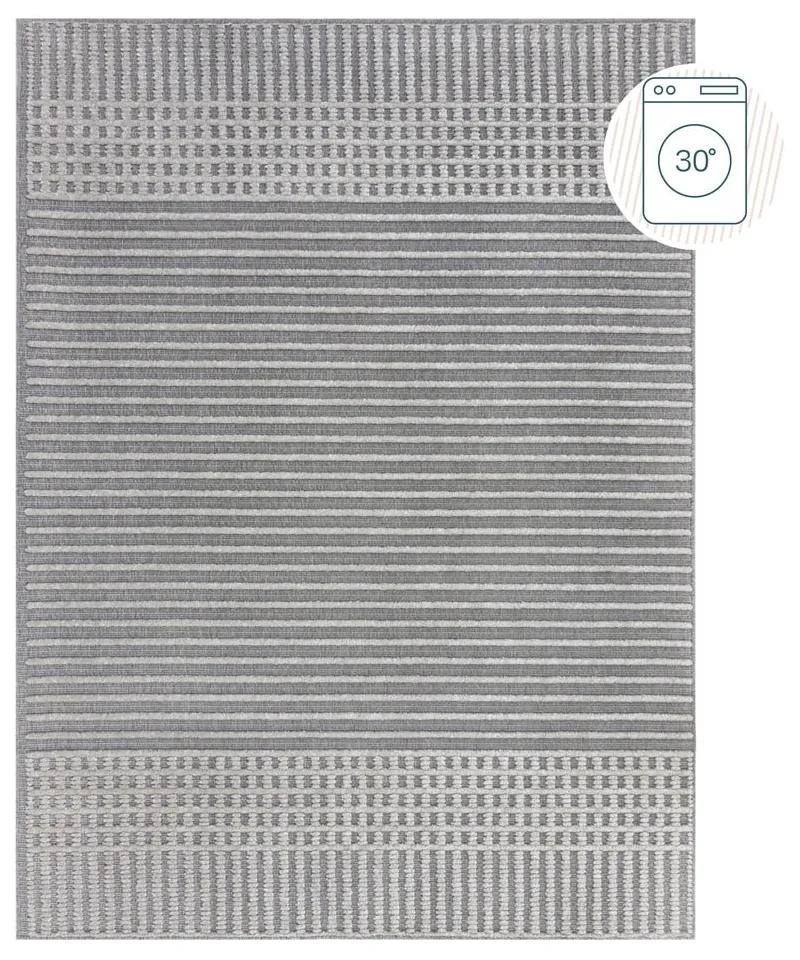 Tappeto in ciniglia lavabile grigio 200x320 cm Elton - Flair Rugs