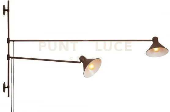 Applique a parete duetto regolabile corten 2 luci attacco e27 154x2...