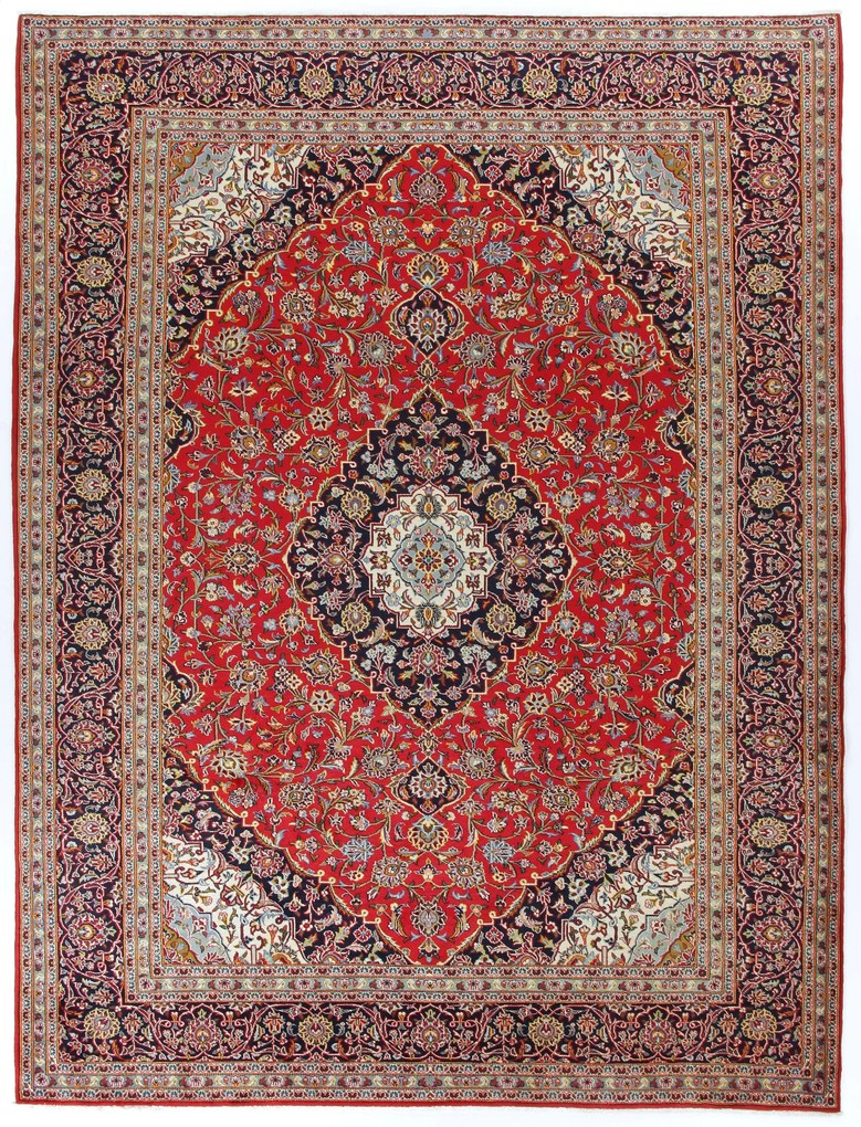 Kashan Tappeto 340 x 260 (Iran) Annodato A Mano