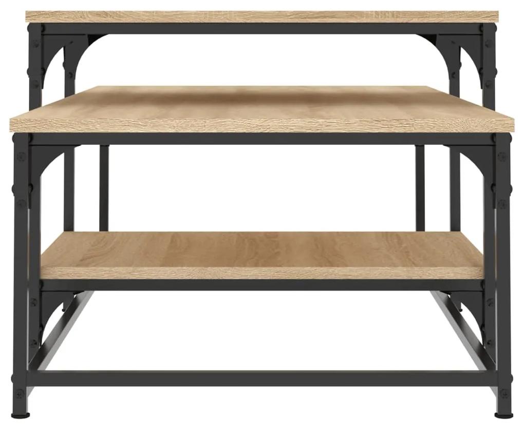 Tavolino da salotto rovere sonoma 102x60x45cm legno multistrato