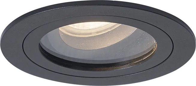 Set di 6 faretti da incasso moderni neri orientabili e inclinabili IP44 - Chuck