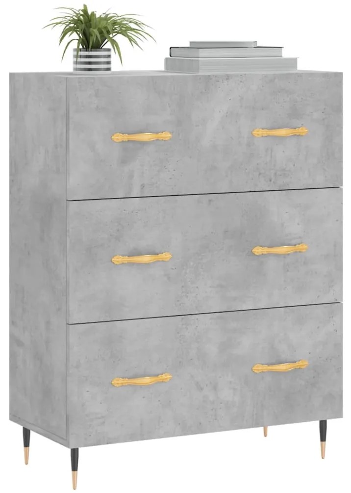 Credenza grigio cemento 69,5x34x90 cm in legno multistrato