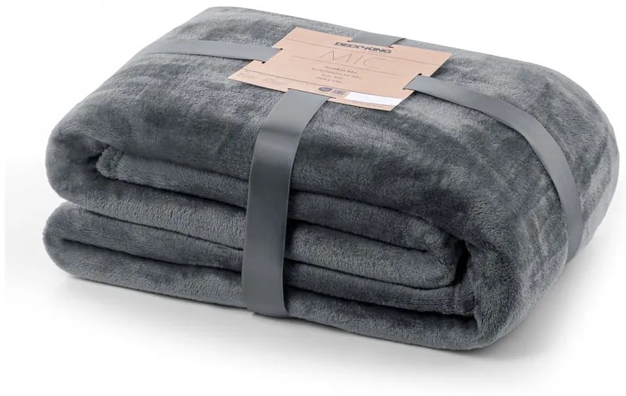 Coperta in microfibra grigio scuro, 200 x 220 cm Mic - DecoKing