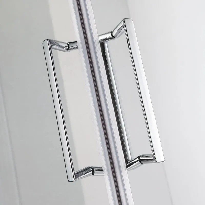 Porta doccia pieghevole L 73-80 cm x H 195 cm per nicchia in vetro trasparente SP. 6 mm, profilo lucido cromo, serie Slimline