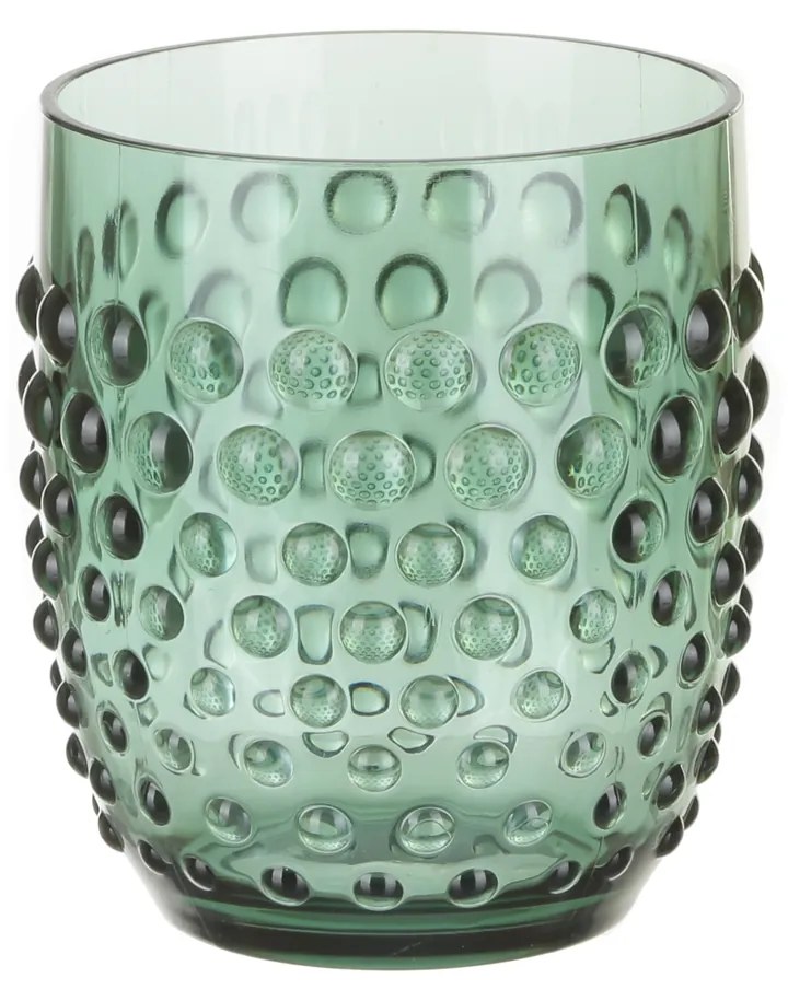 Bicchiere acqua verde gocce in plastica 430 ml Dotted