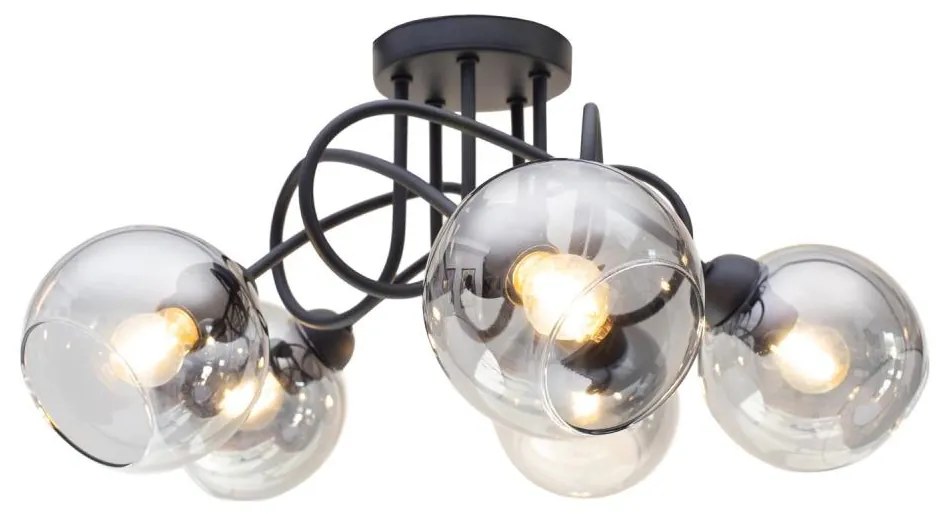 Lampadario a plafone LATIL 5xE27/60W/230V nero