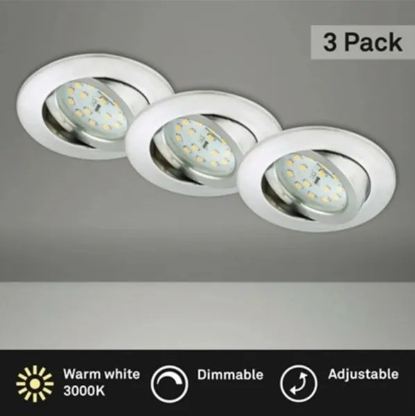 Briloner 8317-039-SET 3x Lampada LED dimmerabile da bagno LED/5,5W/230V IP23