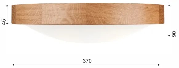 Brilagi - Lampada LED da soffitto CARVALHO SLIM 2xE27/60W/230V quercia Ø37 cm
