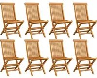 Sedie da Giardino Pieghevoli 8 pz in Legno Massello di Teak 3072916