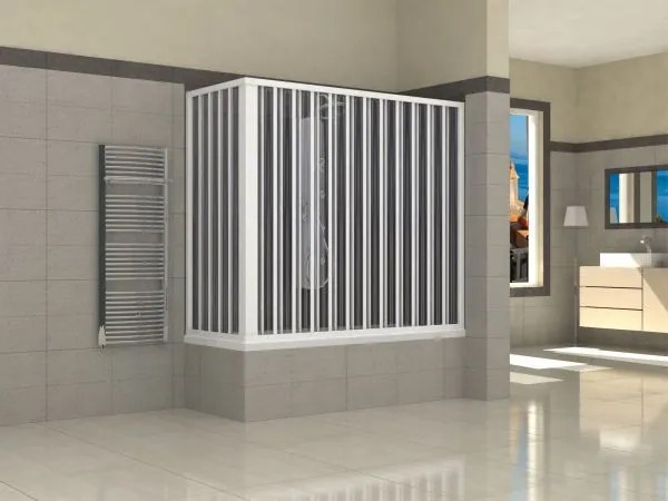 Box Vasca PVC 2 lati apertura centrale angolo retto 70x170 cm