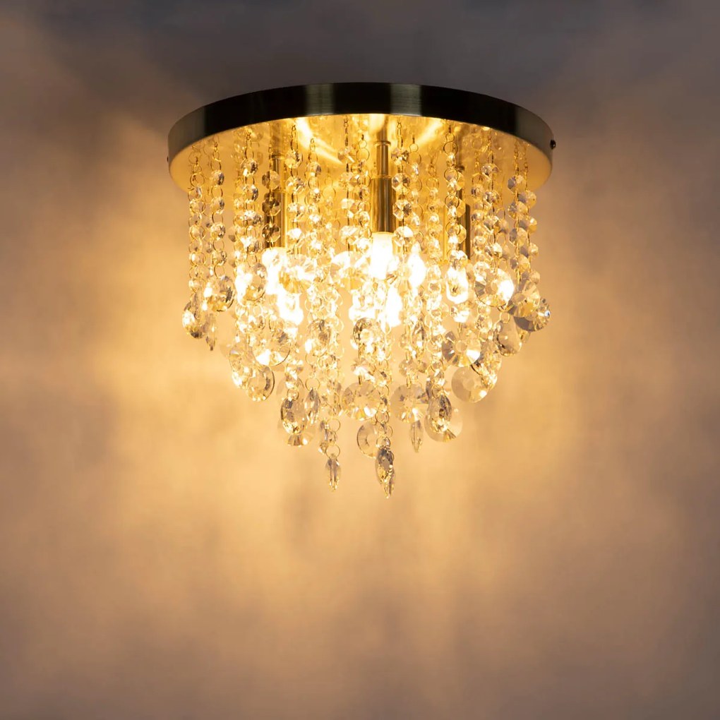 Plafoniera classica oro con vetro - Medusa