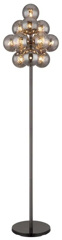 Lampada da terra Piant.met.grigia 13xG9 in acciaio, H 160 cm, G9 10xGLOBO