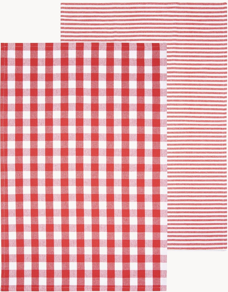 Set di 2 strofinacci Eco Gingham