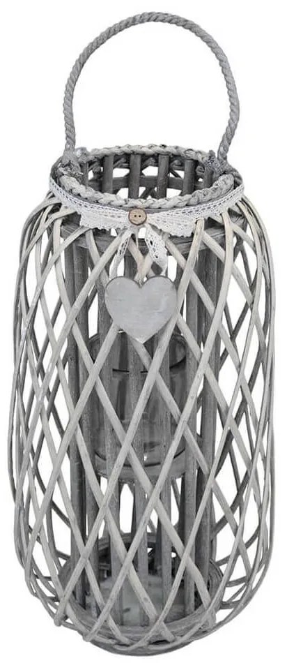 GENEVIEVE - lanterna in vimini tondo 18 x 66 cm