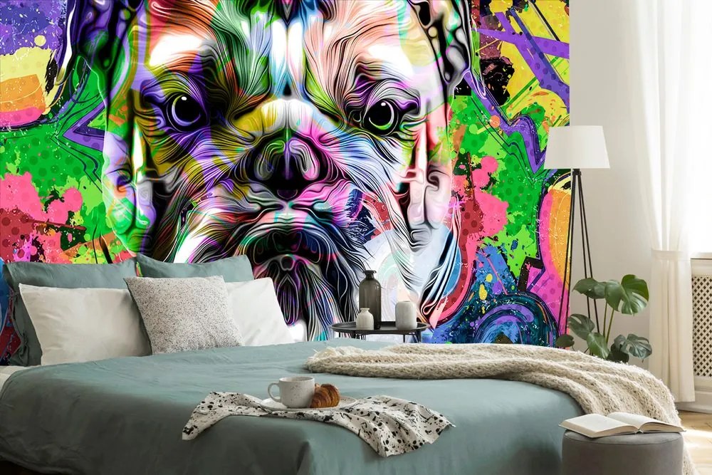 Carta da parati autoadesiva – Bulldog pop-art
