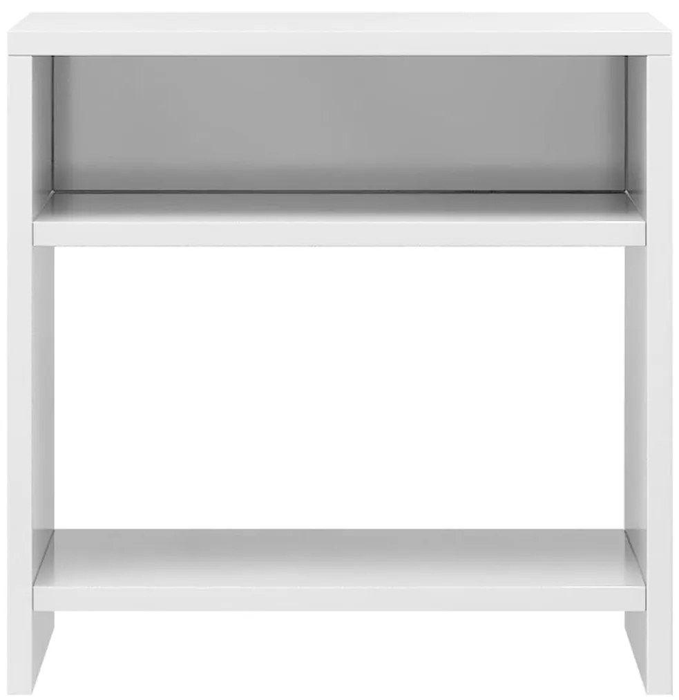 Comodini 2 pz Bianco Lucido 40x30x40 cm in Legno Multistrato