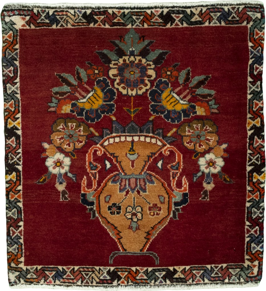 Gabbeh Tappeto 60x60 Rosso (Iran) Annodato A Mano