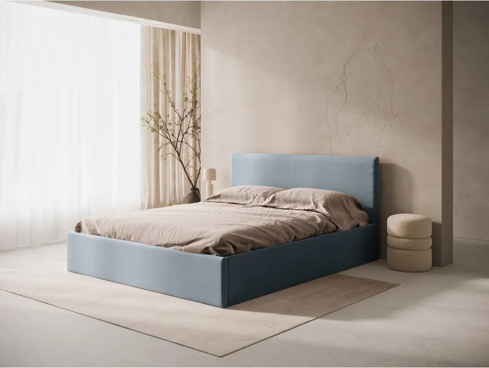 Testiera azzurra in imbottito 150,5x100 cm Remo – Micadoni