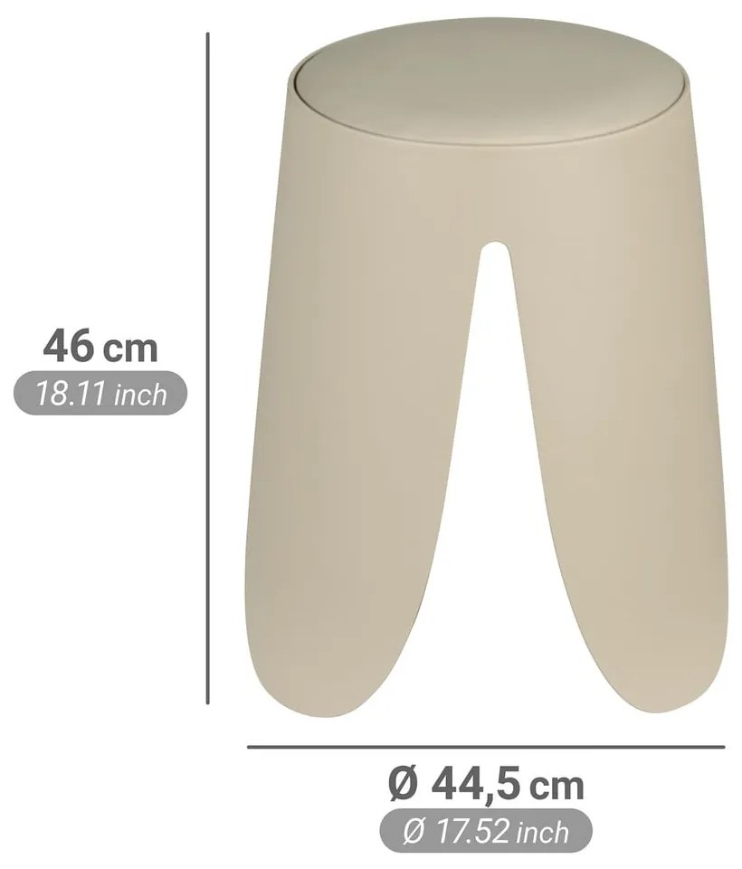 Sgabello beige in plastica impilabile Comiso – Wenko