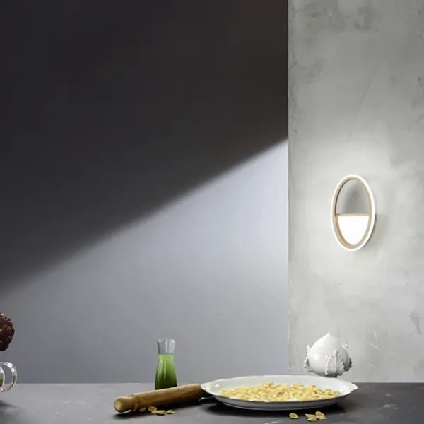 Applique Led RICE 16 cm in metallo e diffusore in acrilico Oro