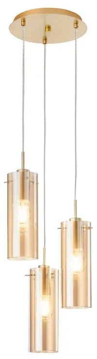 Lampadario Design I-MAGIC-S3-ORO oro paralume oro 3x E27 Ø26cm LUCE AMBIENTE DESIGN